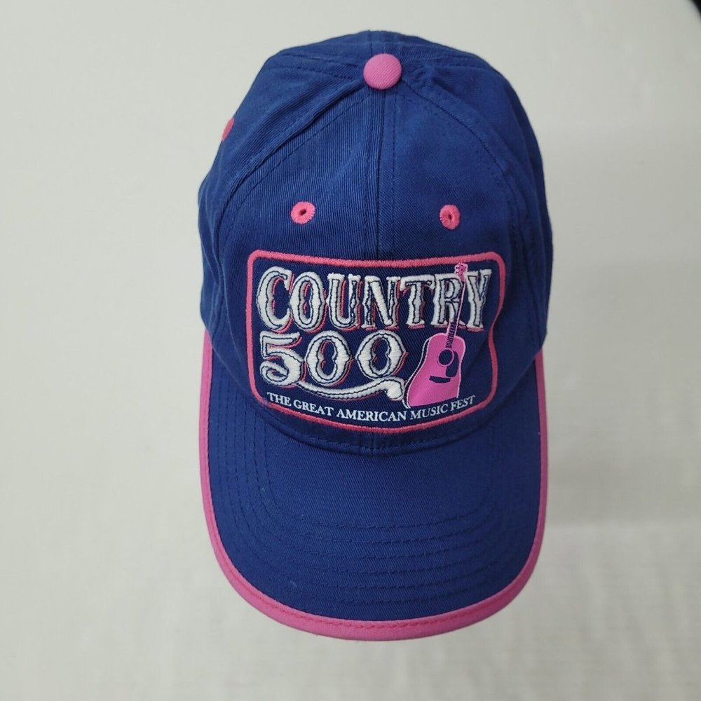 Country 500 Hat Adult One Size Adjustable Strapback Ballcap Blue/Pink Fanatics